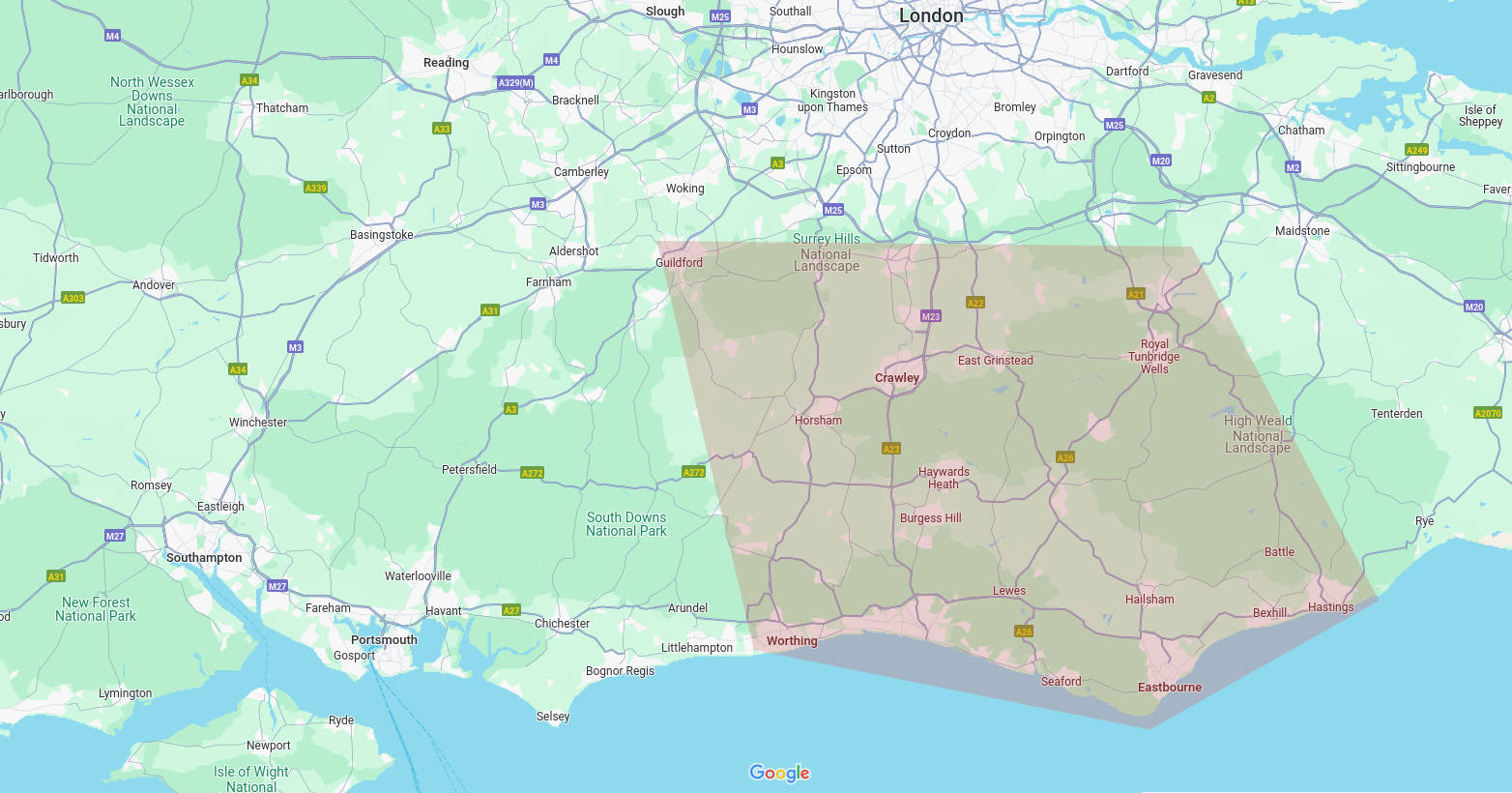 reproduction of the Google map showing our location.