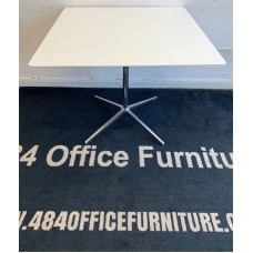 Allermuir white & Chrome 900mm by 900mm canteen or meeting tables