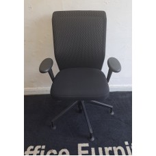 Black Vitra ID swivel gas chairs on glides