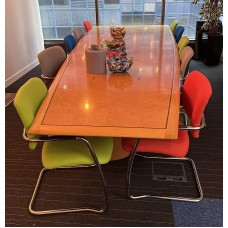 Boat tapered shaped 4200mm by 1600mm end 1400mm middle 800mm end board room table