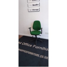 Green operator chairs with arms