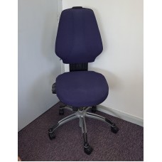 Purple RH Logic 400 fully adjustable executive operator chairs without arms
