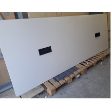 White Vitra one piece 3200mm by 1200mm meeting table slight damage to one corner