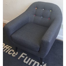 Grey breakout single sofa meeting chair