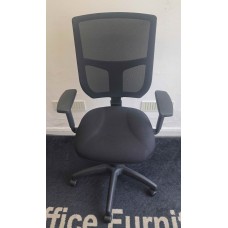 Black mesh t back contract operator chairs