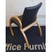 Faux Leather and Wood Meeting Chair