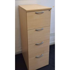 Maple Wood 4 Drawer Filing Cabinet