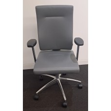 Verco Vibe grey leather & Chrome adjustable executive meeting chairs Verco Vibe grey leather & Chrome adjustable executive meeting chairs