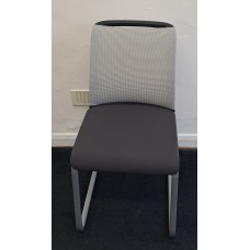 Steelcase black mesh meeting chairs without arms