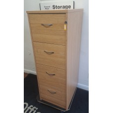 Light oak four drawer wood filing cabinet 