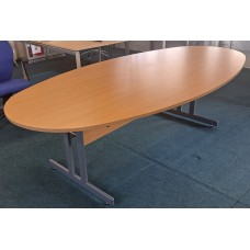 Light oak 2400mm by 1200mm Oval shaped meeting table