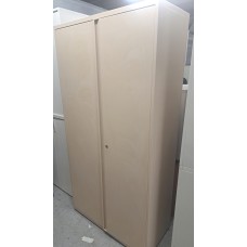 Beige metal two door heavy duty storage unit
