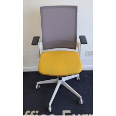 Senator yellow & grey operator chairs with arms