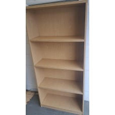 Light oak 1730mm high 800mm wide 320mm deep solid back bookcase