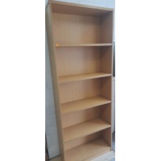Light oak 2130mm high 800mm wide 320mm deep solid back bookcase