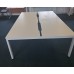 White Gresham 1400mm by 800mm straight bench desks