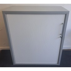 Grey metal two tone 1160mm high 480mm deep 1000mm wide side tambour unit