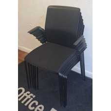 Kinnarps black stacking meeting chairs with arms