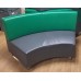 Leather curved two tone grey green breakout modular seating