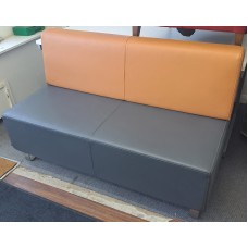 Leather 1400mm two tone breakout modular seating