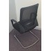 Black mesh meeting chairs with arms