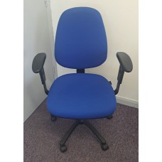 Blue contract operator chairs with arms 