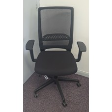 Black mesh contract operator chairs with arms