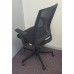 Black mesh contract operator chairs with arms