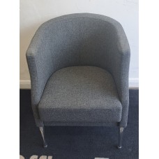 Kinnarps grey & chrome legs tub chairs