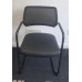 Steelcase set of four black leather stacking meeting chairs