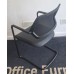 Steelcase set of four black leather stacking meeting chairs