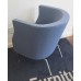 Kinnarps blue & chrome legs tub chairs