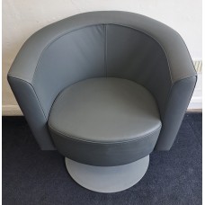 Connection grey leather heavy duty tub chairs