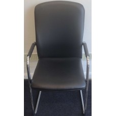 Senator black leather & chrome meeting chairs