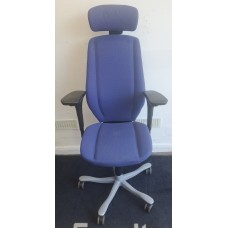 Kinnarps blue b-grade heavy duty fully adjustable operator chairs