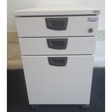 Kinnarps white under desk mobile pedestals with locking wheels