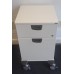 Kinnarps white under desk mobile pedestals with funky large locking wheels