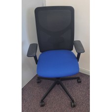 Blue & black mesh contract operator chairs