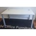 White 1400mm bench style straight desks