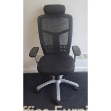 Black mesh high back operator chairs with headrests Black mesh high back operator chairs with headrests