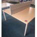 Steelcase twin 1600mm maple bench desk with privacy screen