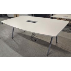 White 2000mm by 1200mm in middle by 1000mm at ends meeting room table