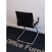 Black Chrome Faux leather meeting chairs with arms  
