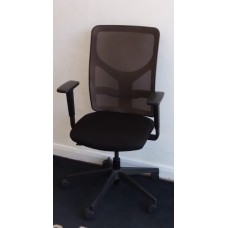 Black & grey mesh contract operator chairs 