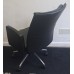 Black leather swivel meeting/breakout/operator chairs 