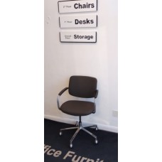 Brown & Chrome Connection gas lift operator or meeting chairs 