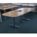 Light oak & Chrome legs 2100mm by 1000mm meeting table with central wire management