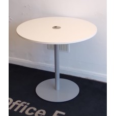 White 600mm round meeting table