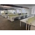 Kinnarps 1600mm white straight manually adjustable straight desks with pedestals