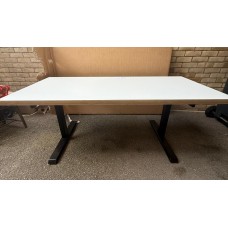 White light oak edge 1700mm by 800melectric height adjustable desks White light oak edge 1700mm by 800melectric height adjustable desks